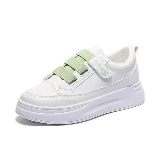 Womens Solid Color Sneakers | Water-Repellent Low-Top Casual Shoes in Grey, Green, Orange
