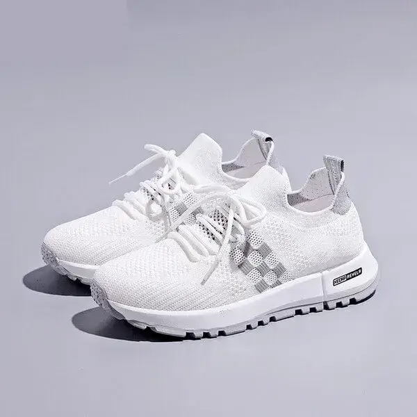 Women Fashion Fly Woven Breathable Casual Sneakers | Lightweight & Stylish