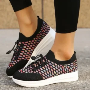 Jushicloth Women Fashion Fly Knit Breathable Fashion Sneakers