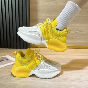 Jushicloth Women Fashion Gradient Mesh Breathable Sneakers