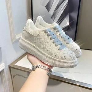 Jushicloth Casual Rhinestone Platform Sneakers