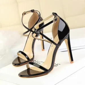 Jushicloth Women Fashion Sexy Hollow Cross Stiletto Heel Sandals