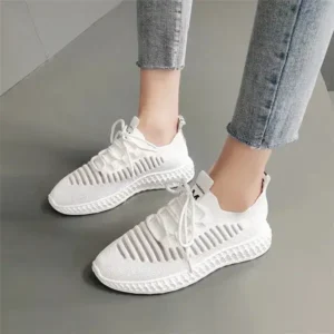 Jushicloth Women Fashion Mesh Cloth Lace-Up Sneakers