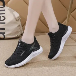 Jushicloth Women Sports Casual Lace Up Design Mesh Breathable Wedge Sneakers