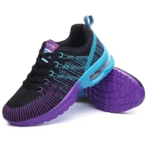 Jushicloth Women Fashion Casual Lace Up Design Mesh Breathable Air Cushion Shock Absorbing Sneakers