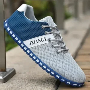 Jushicloth Men Casual Color Matching Breathable Mesh Flat Shoes