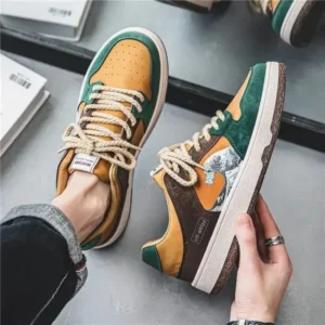 Jushicloth Men Fashion Breathable Color Matching Casual Sneakers