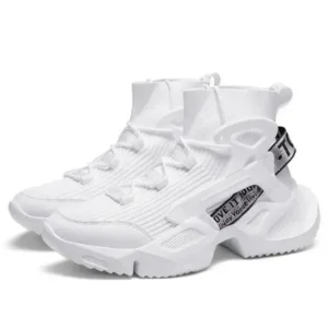 Jushicloth Men'S Fashion Platform White High Top Sneakers