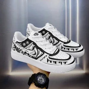 Jushicloth Men Fashion Graffiti Breathable Sneakers