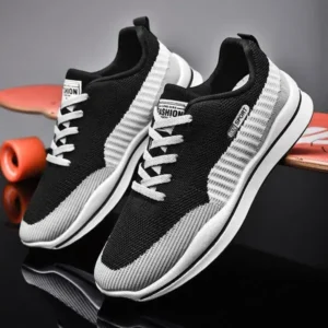 Jushicloth Men'S Casual Color-Block Mesh Breathable Soft-Soled Sneakers