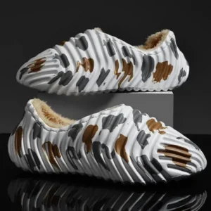 Jushicloth Men'S Fashion Camouflage Coconut Shape Fleece Warm Plush Shoes