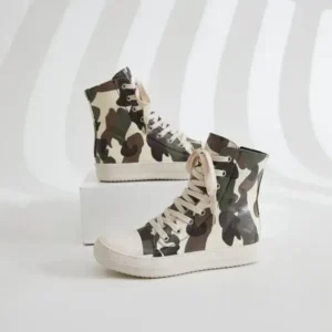 Jushicloth Women Fashion Casual Plus Size Camouflage Thick-Soled High Top Shoes