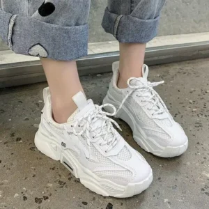 Jushicloth Women Fashion Casual Mesh Breathable Thick-Soled Sneakers