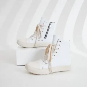 Jushicloth Women Fashionable Hip Hop White High Top Sneakers