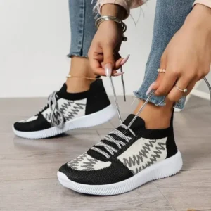 Jushicloth Women Fashion Color Block Mesh Platform Sneakers