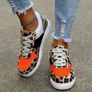 Jushicloth Fashionable Round Toe Lace-Up Sneakers