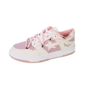 Jushicloth Women Fashion Low Top Flat Retro Sneakers